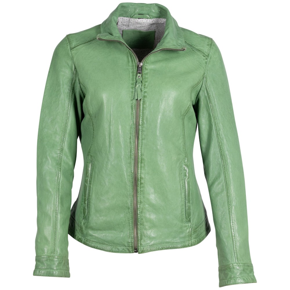 Kurtka skórzana damska Mauritius zielona MWWalli - readytowear