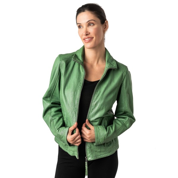 Kurtka skórzana damska Mauritius zielona MWWalli
