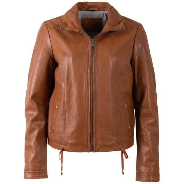 Damska krótka skórzana kurtka Mauritius Cognac MWWimpje