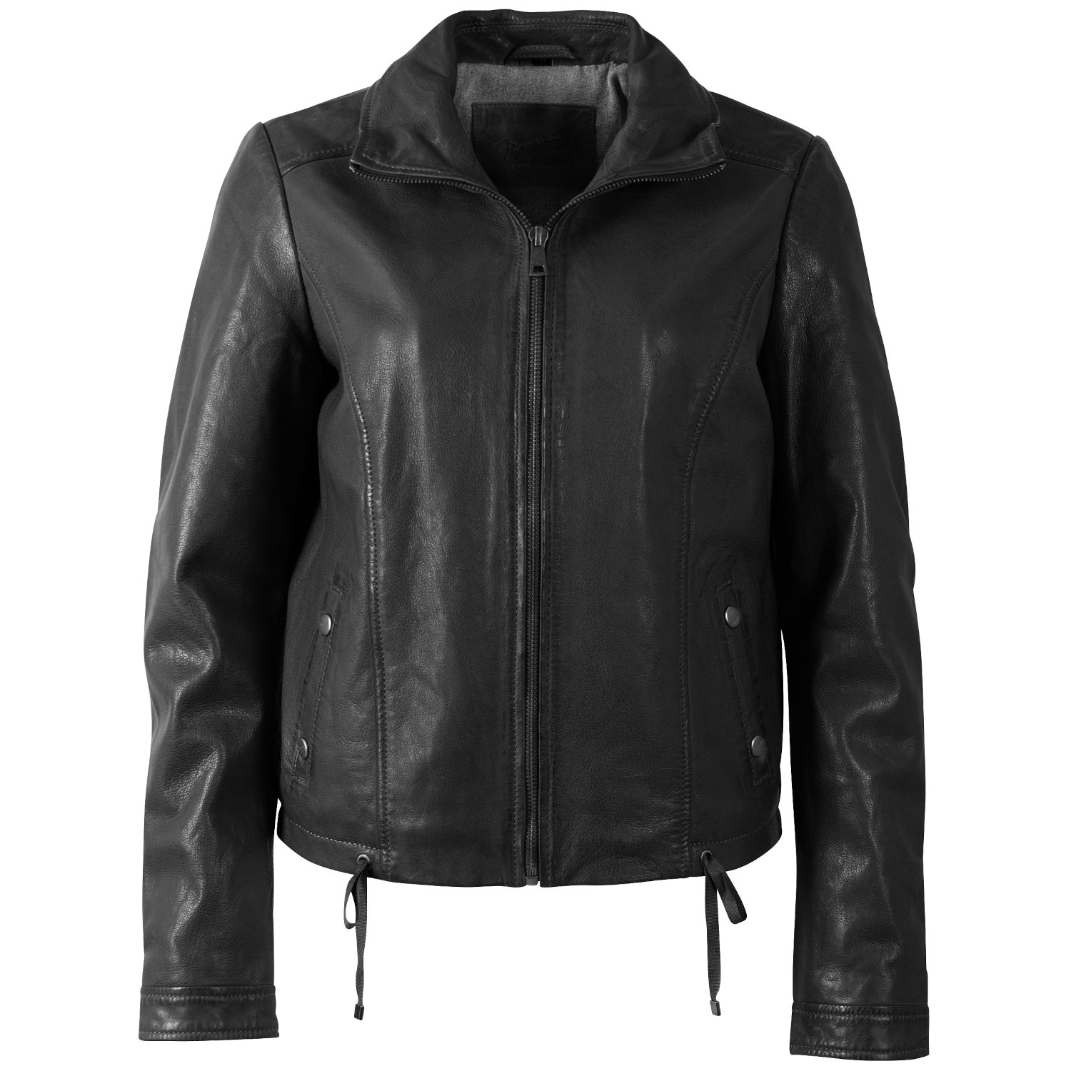 Damska krótka skórzana kurtka Mauritius Czarna MWWimpje