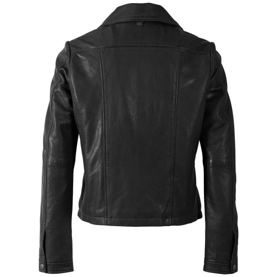 Damska krótka skórzana kurtka Mauritius Czarna MWWimpje