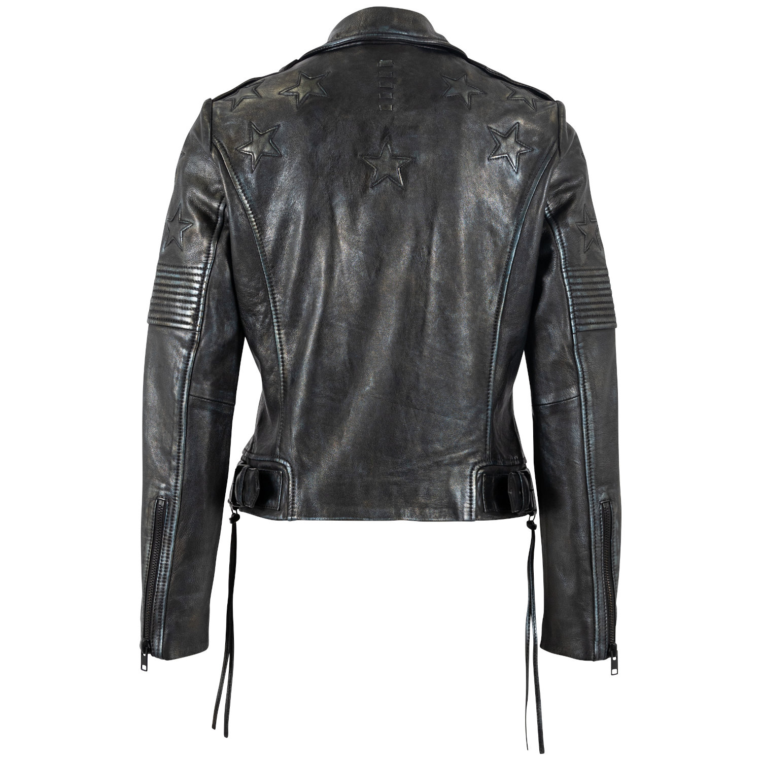 Kurtka skórzana damska Mauritius czarno-srebrna MWWona – Kurtki skórzane