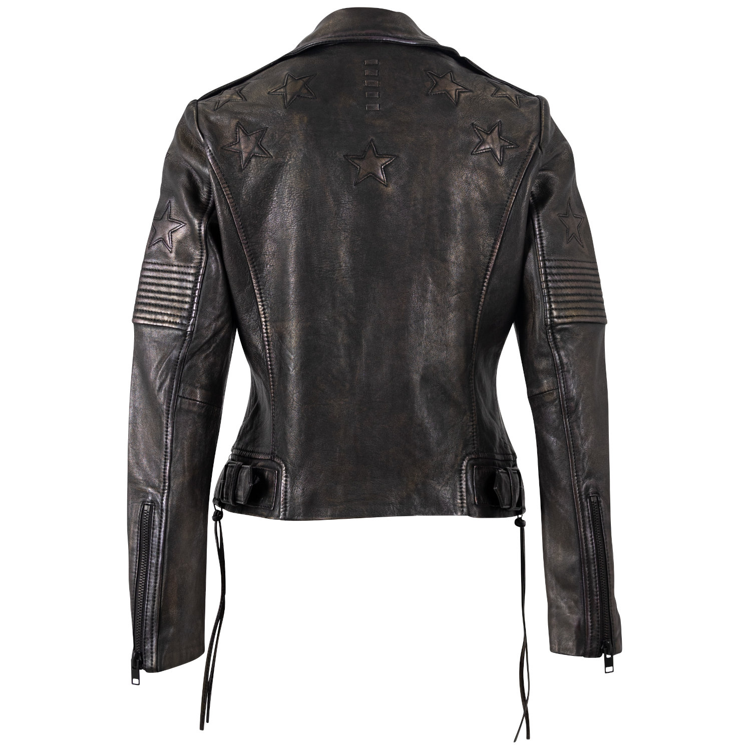 Kurtka skórzana damska Mauritius czarno-złota MWWona – Kurtki skórzane