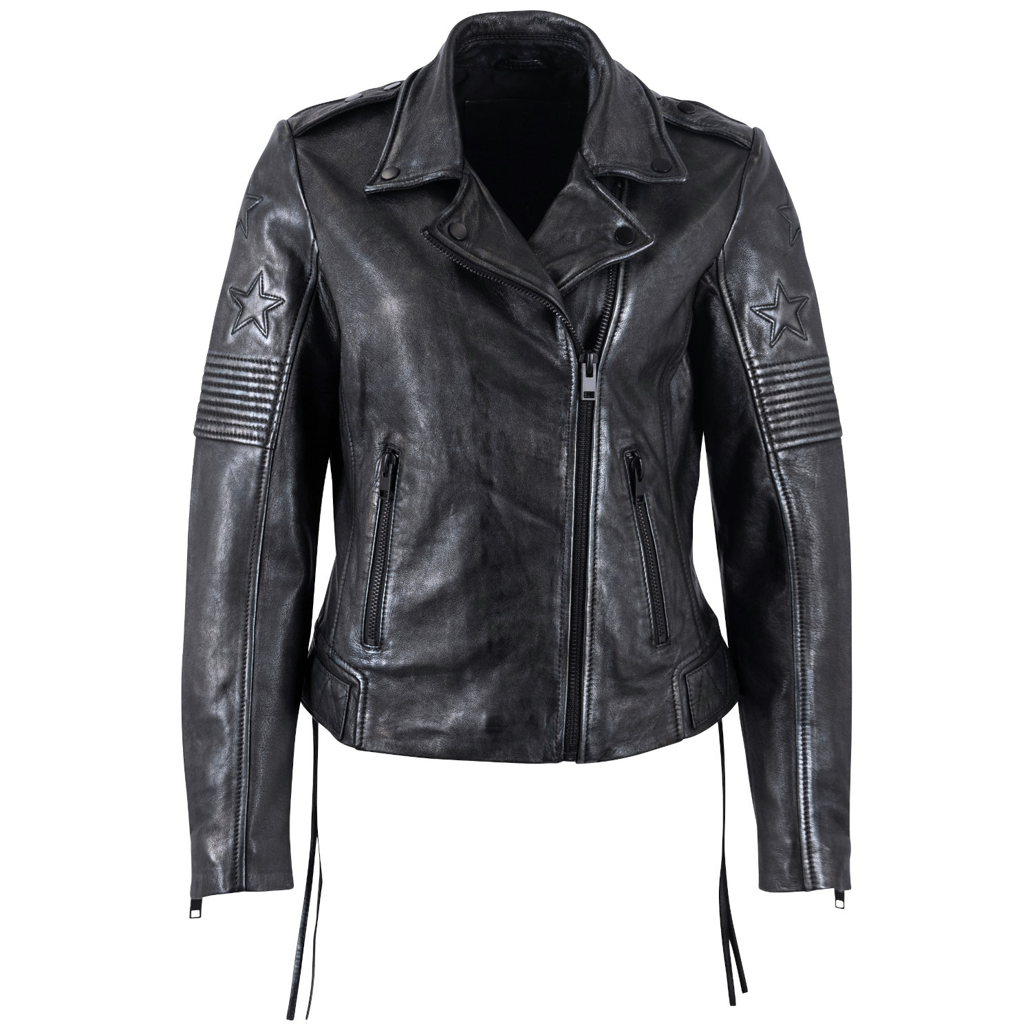 Kurtka skórzana damska Mauritius czarno-granatowa MWWona – Kurtki skórzane