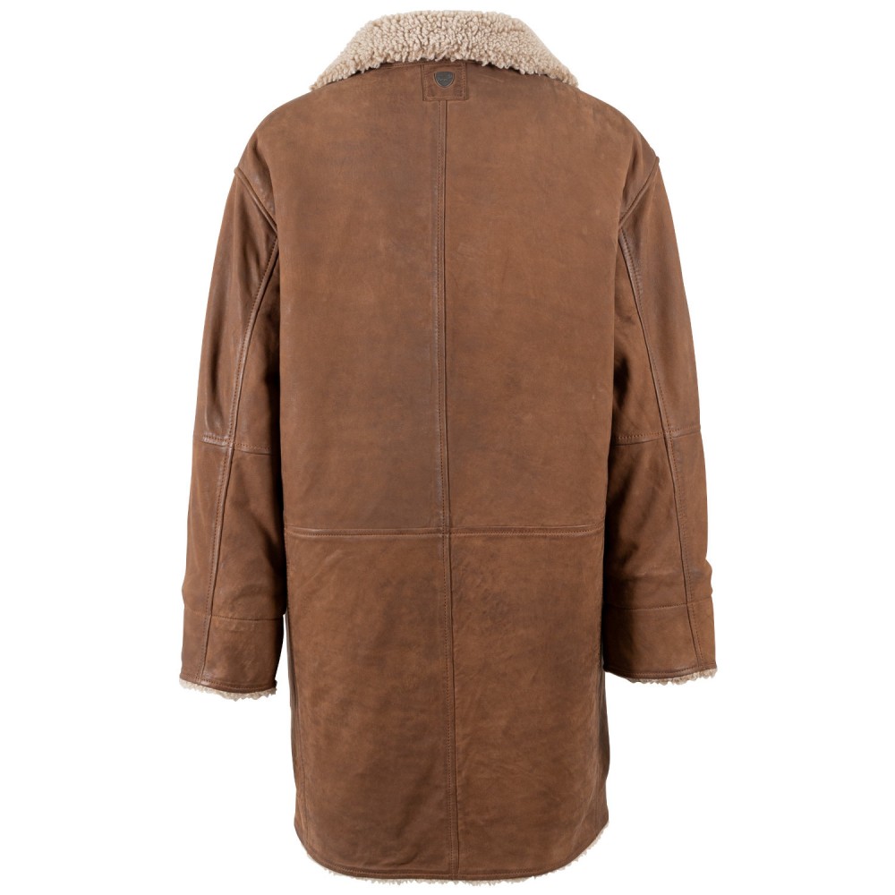 Długa skórzana kurtka damska Mauritius Camel MWXofia - readytowear