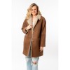 Długa skórzana kurtka damska Mauritius Camel MWXofia - readytowear