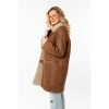 Długa skórzana kurtka damska Mauritius Camel MWXofia - readytowear