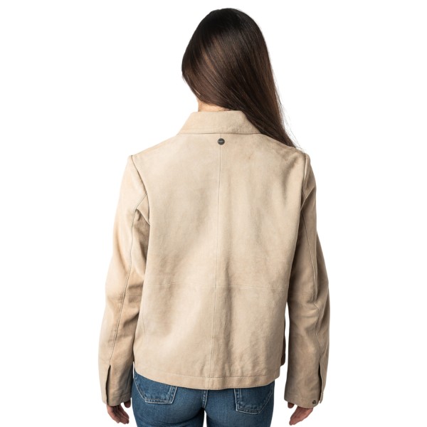 Kurtka skórzana damska Mauritius kość słoniowa MWYaima