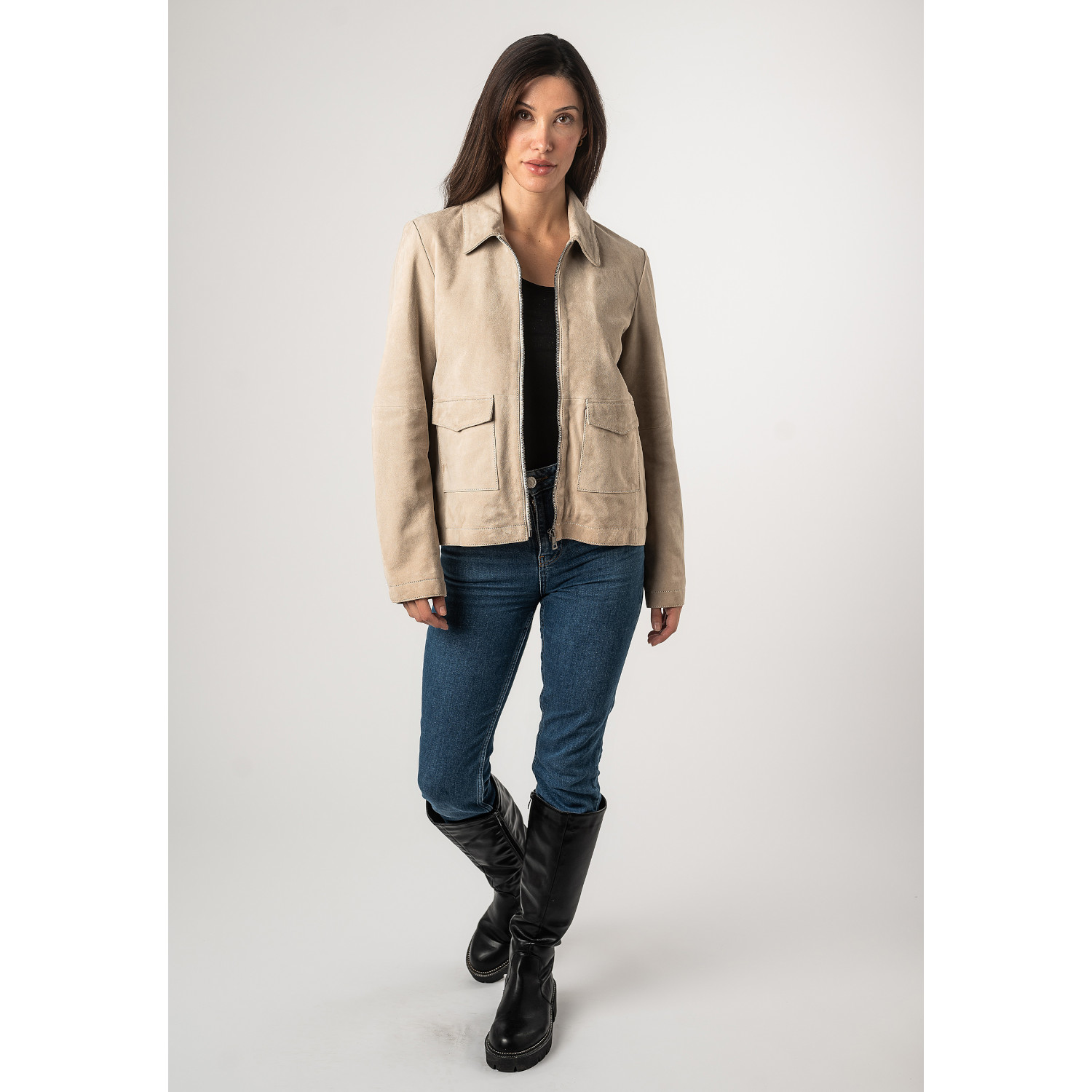 Kurtka skórzana damska Mauritius kość słoniowa MWYaima – Kurtki skórzane Kurtka skórzana damska Mauritius kość słoniowa MWYaima – Kurtki skórzane