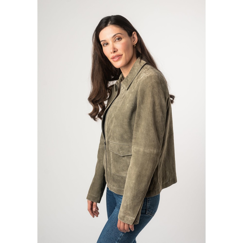 Kurtka skórzana damska Mauritius jasnozielona MWYaima - readytowear