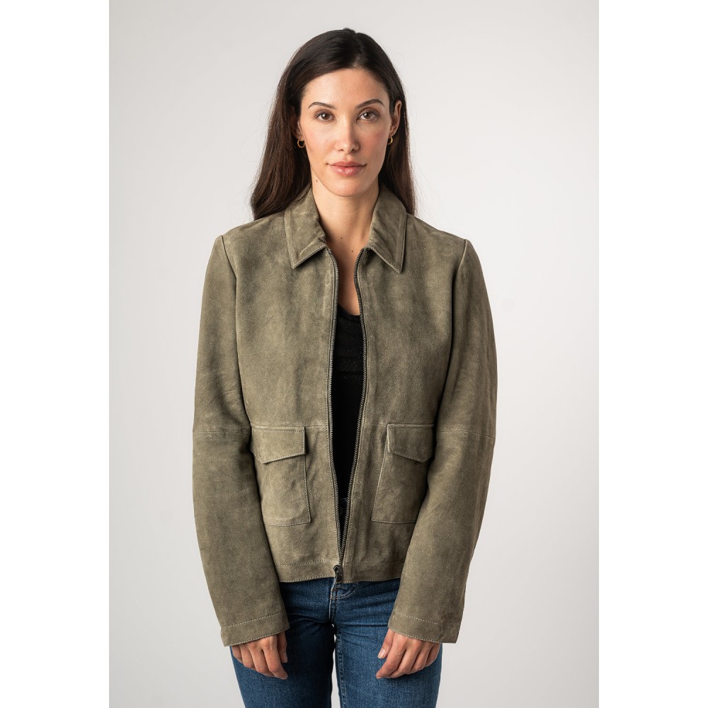 Kurtka skórzana damska Mauritius jasnozielona MWYaima - readytowear