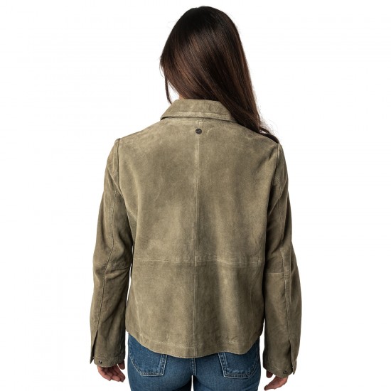 Kurtka skórzana damska Mauritius jasnozielona MWYaima Kurtka skórzana damska Mauritius jasnozielona MWYaima