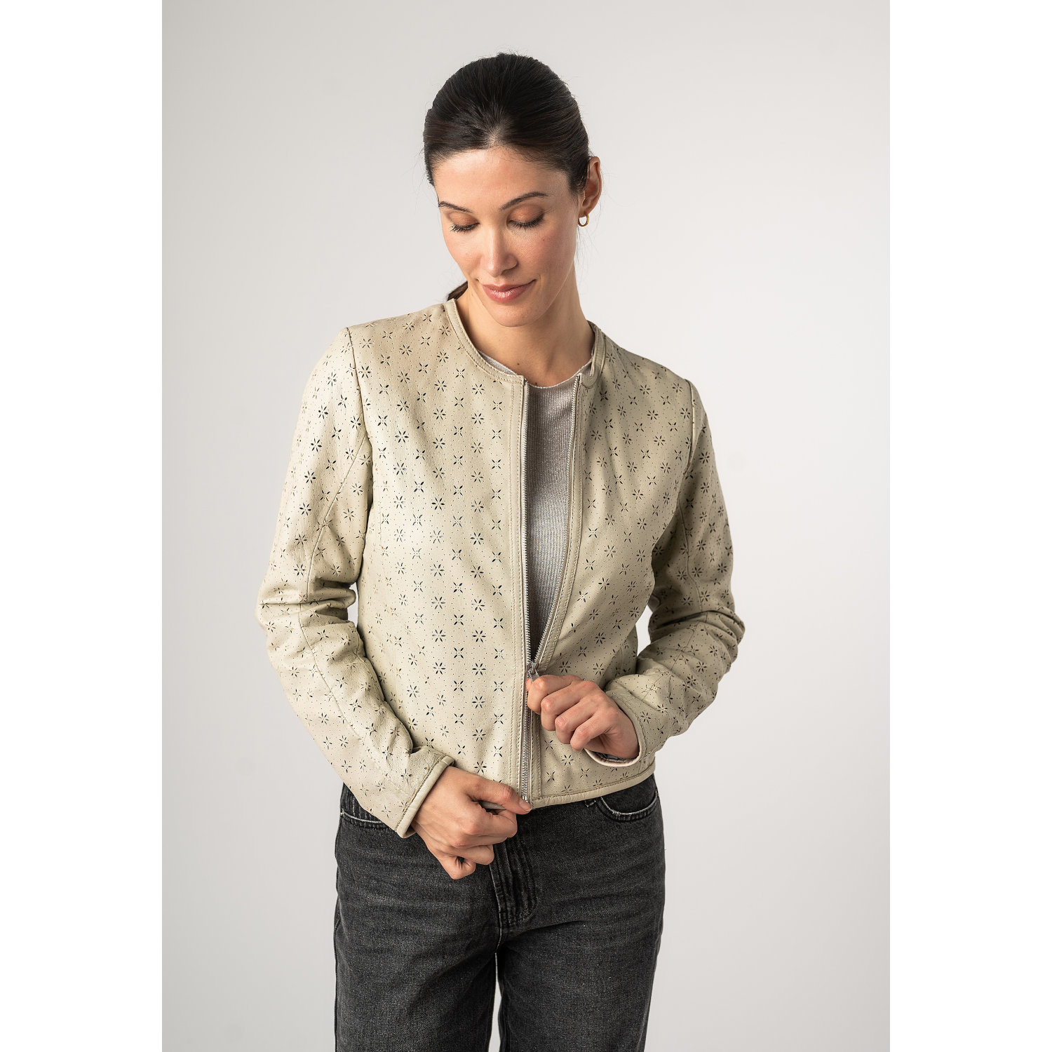 Kurtka skórzana damska Mauritius kość słoniowa biała MWYalou – Kurtki skórzane Kurtka skórzana damska Mauritius kość słoniowa biała MWYalou – Kurtki skórzane