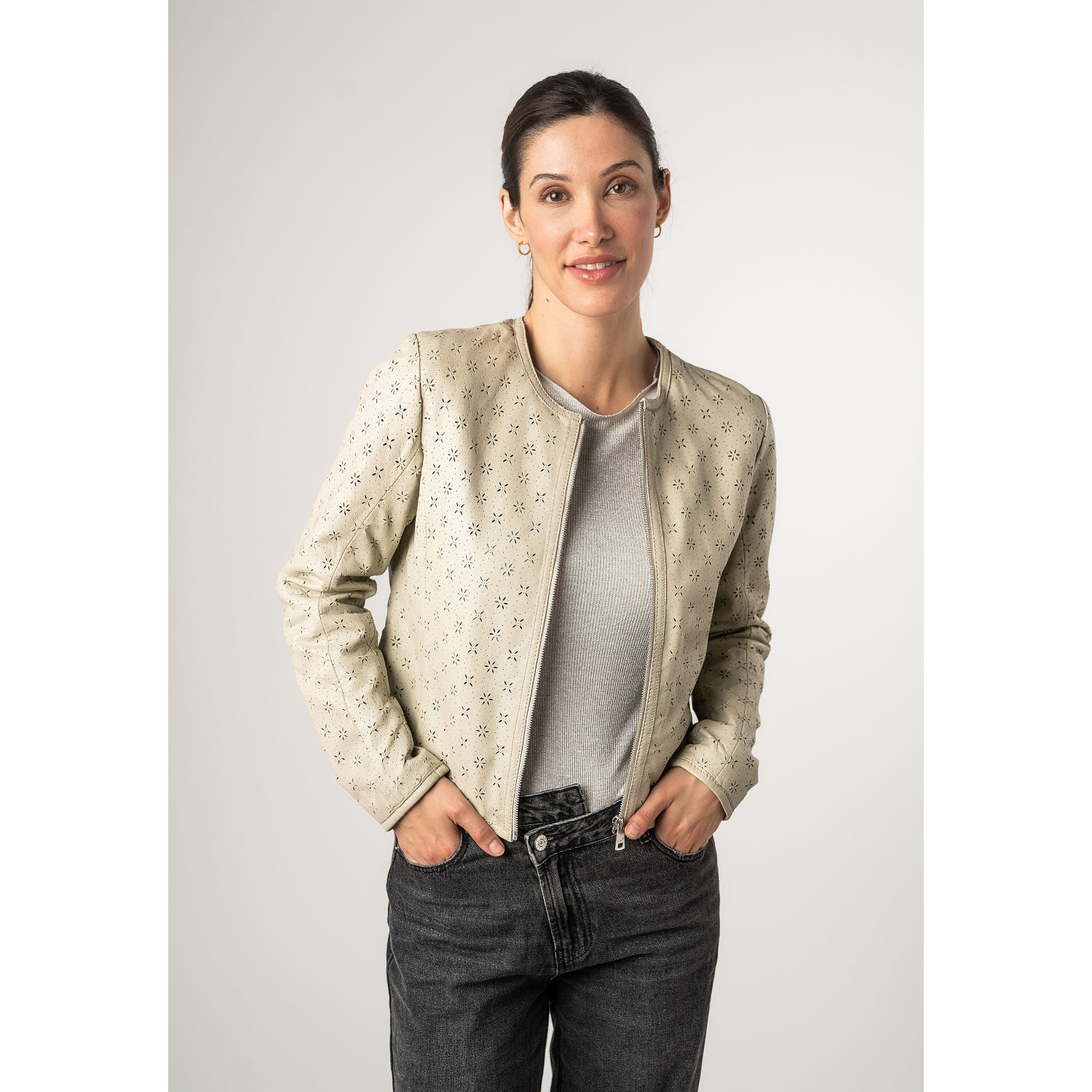 Kurtka skórzana damska Mauritius kość słoniowa biała MWYalou – Kurtki skórzane Kurtka skórzana damska Mauritius kość słoniowa biała MWYalou – Kurtki skórzane