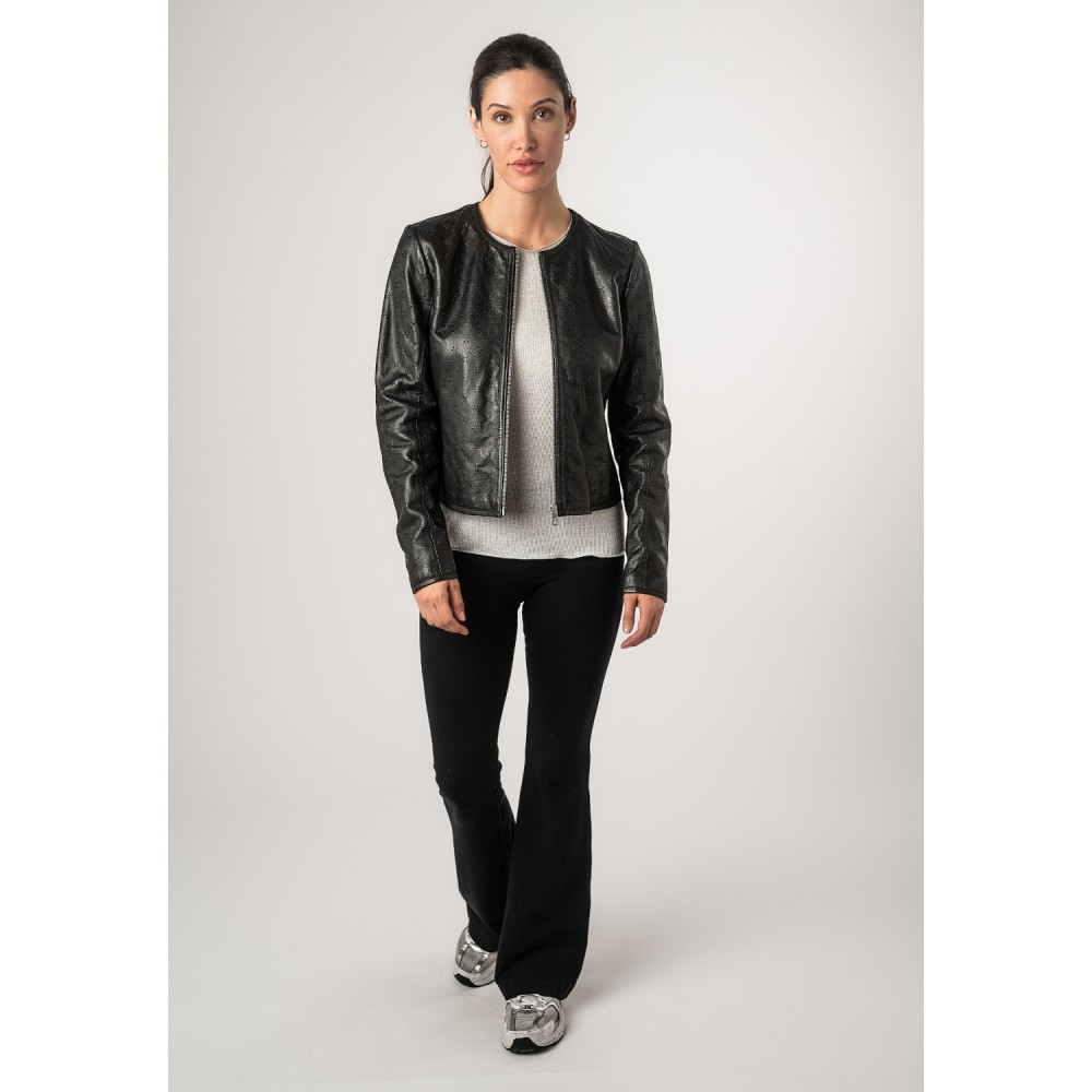 Kurtka skórzana damska Mauritius Czarna MWYalou - readytowear