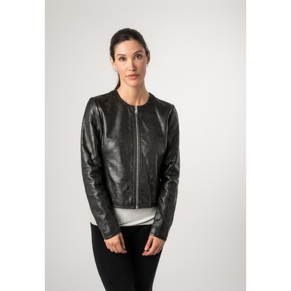 Kurtka skórzana damska Mauritius Czarna MWYalou - readytowear