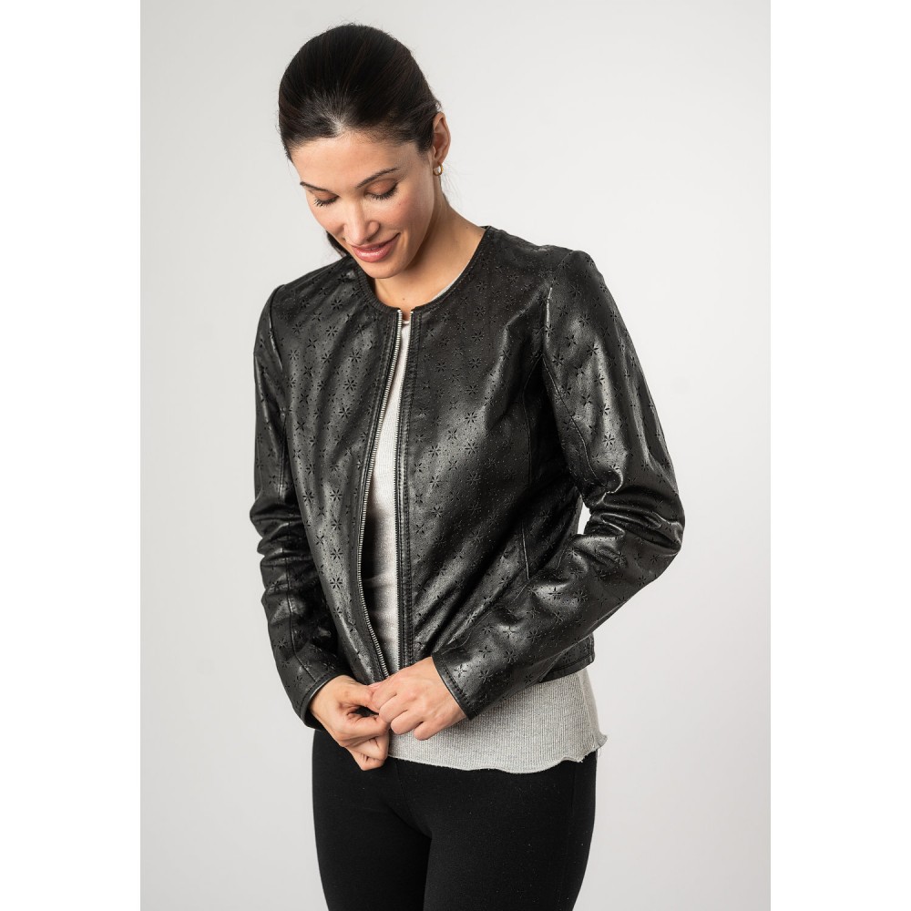 Kurtka skórzana damska Mauritius Czarna MWYalou - readytowear