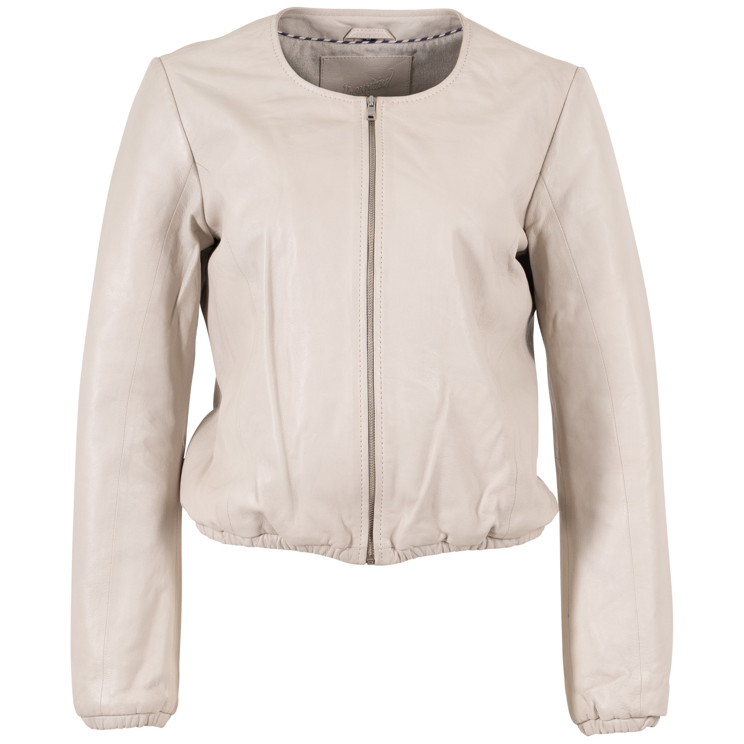 Damska krótka skórzana kurtka Mauritius Kość słoniowa MWYanna