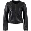 Damska krótka skórzana kurtka Mauritius Czarna MWYanna