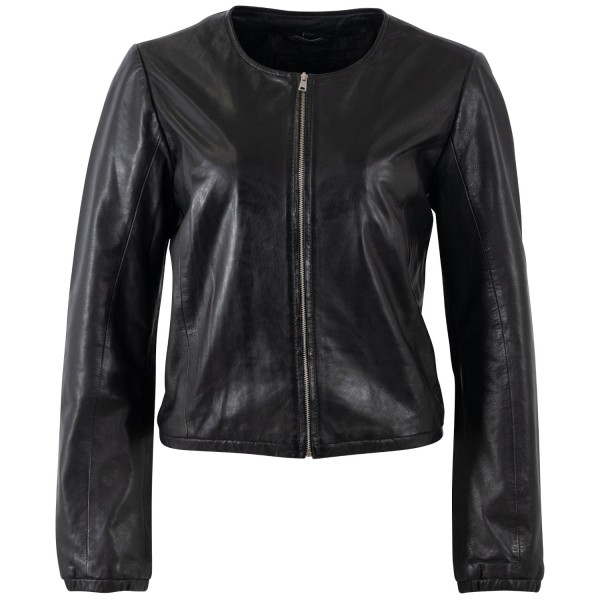 Damska krótka skórzana kurtka Mauritius Czarna MWYanna