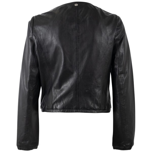 Damska krótka skórzana kurtka Mauritius Czarna MWYanna
