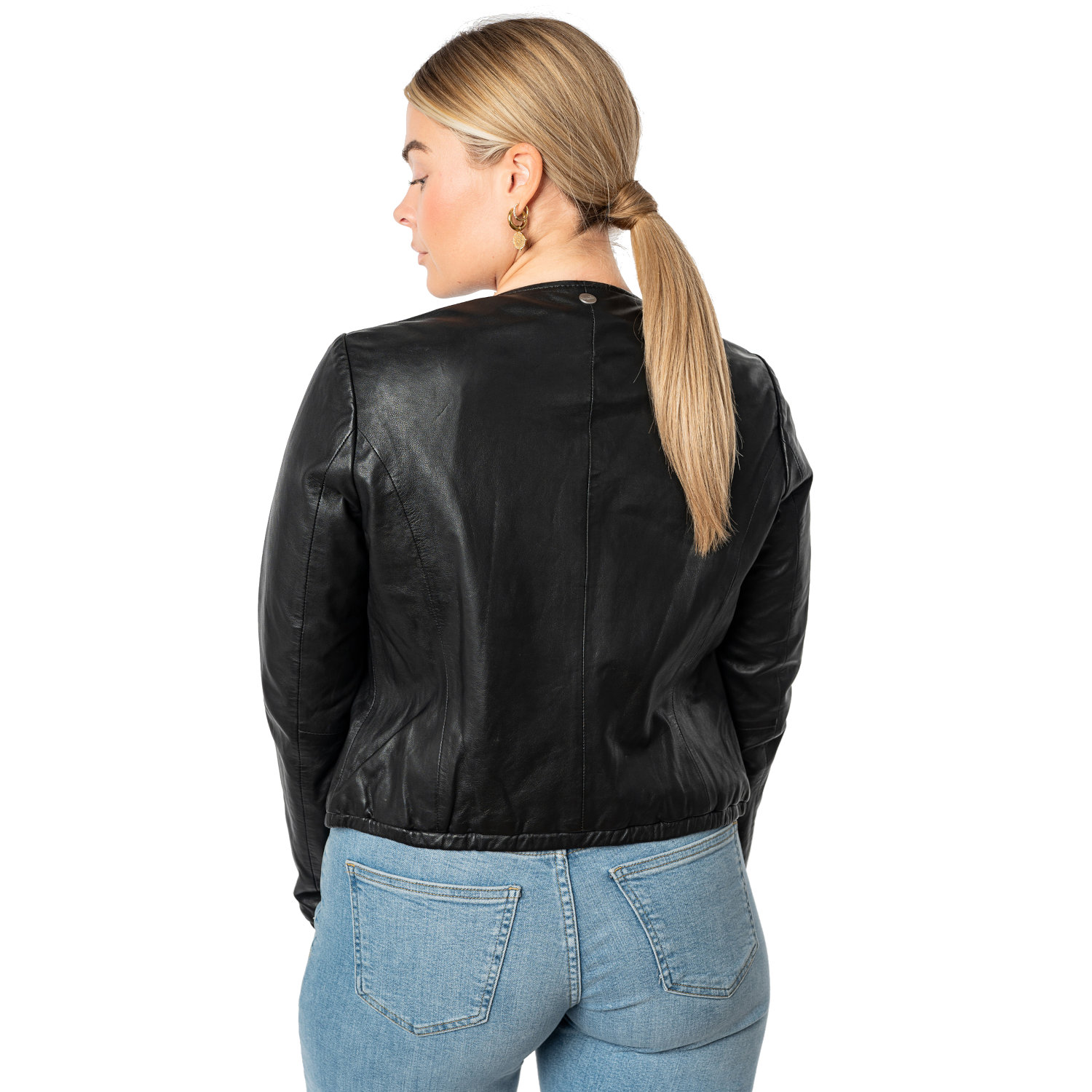 Damska krótka skórzana kurtka Mauritius Czarna MWYanna