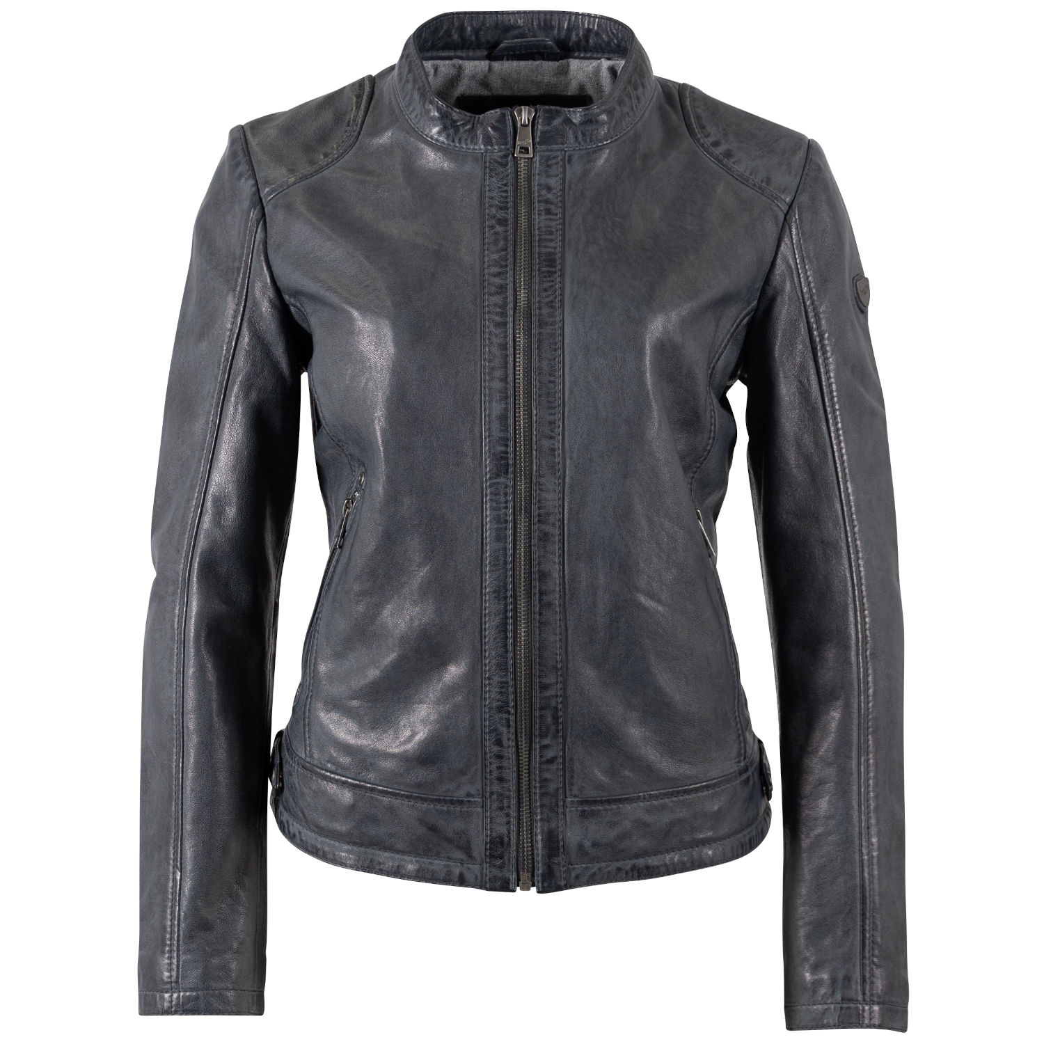 Kurtka skórzana damska Mauritius ciemnoniebieska MWYouvie