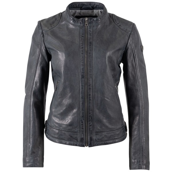 Kurtka skórzana damska Mauritius ciemnoniebieska MWYouvie