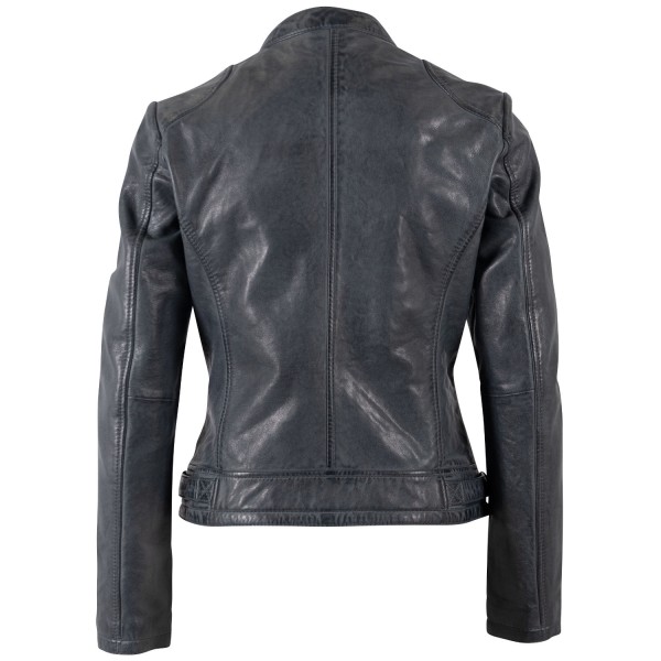 Kurtka skórzana damska Mauritius ciemnoniebieska MWYouvie