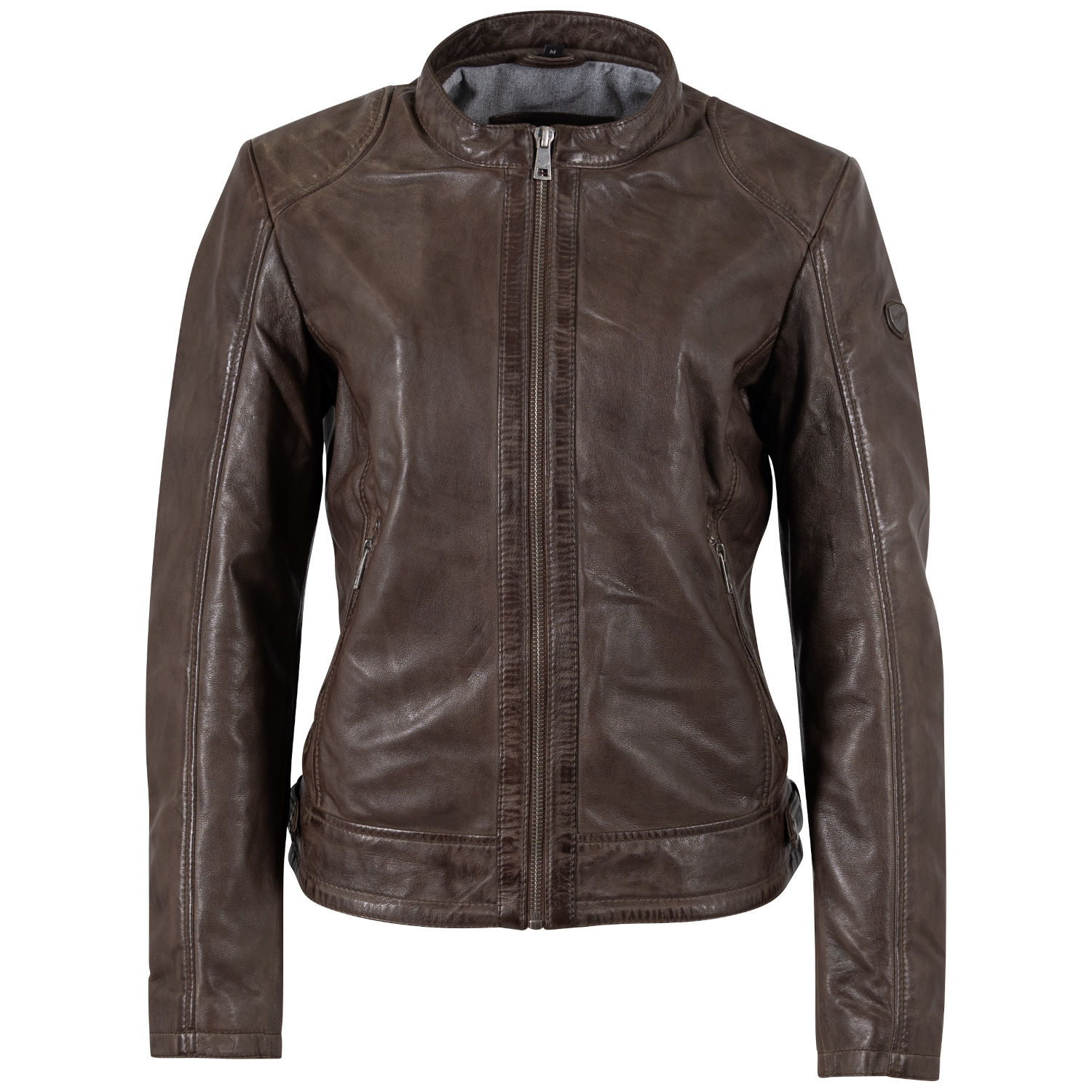 Kurtka skórzana damska Mauritius brązowa MWYouvie – Kurtki skórzane
