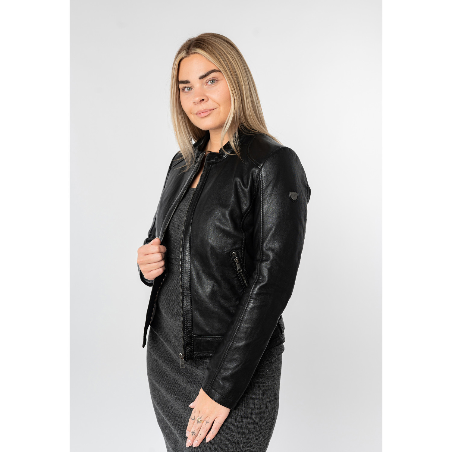 Kurtka skórzana damska Mauritius Czarna MWYouvie – Kurtki skórzane