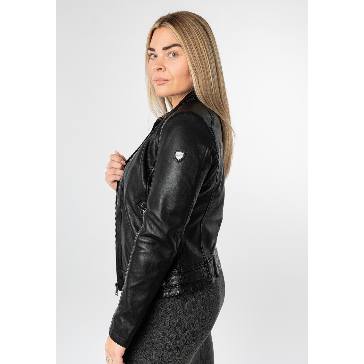 Kurtka skórzana damska Mauritius Czarna MWYouvie – Kurtki skórzane