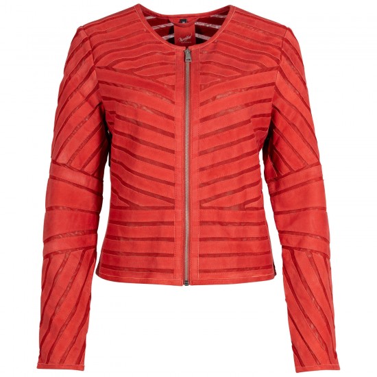 Kurtka skórzana damska Mauritius czerwona MWYva