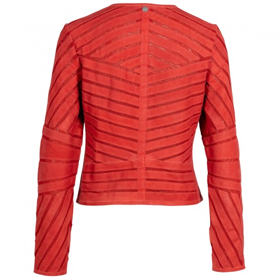 Kurtka skórzana damska Mauritius czerwona MWYva