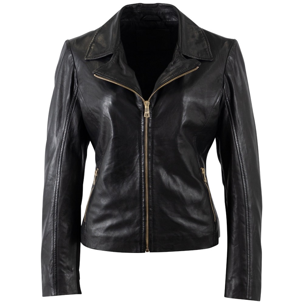 Kurtka skórzana damska Mauritius Czarna MWZkandi