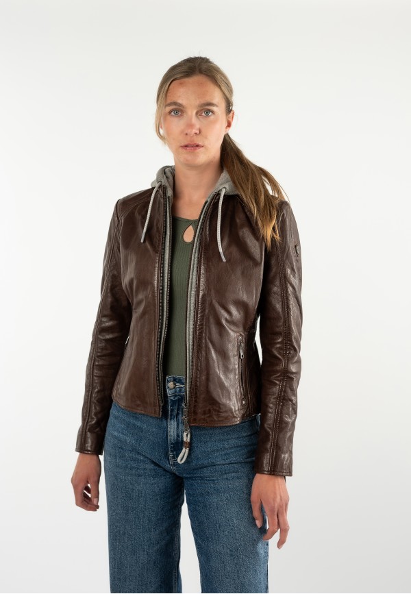 Kurtka skórzana damska Mauritius kasztanowa MWAlva — fotografia 7