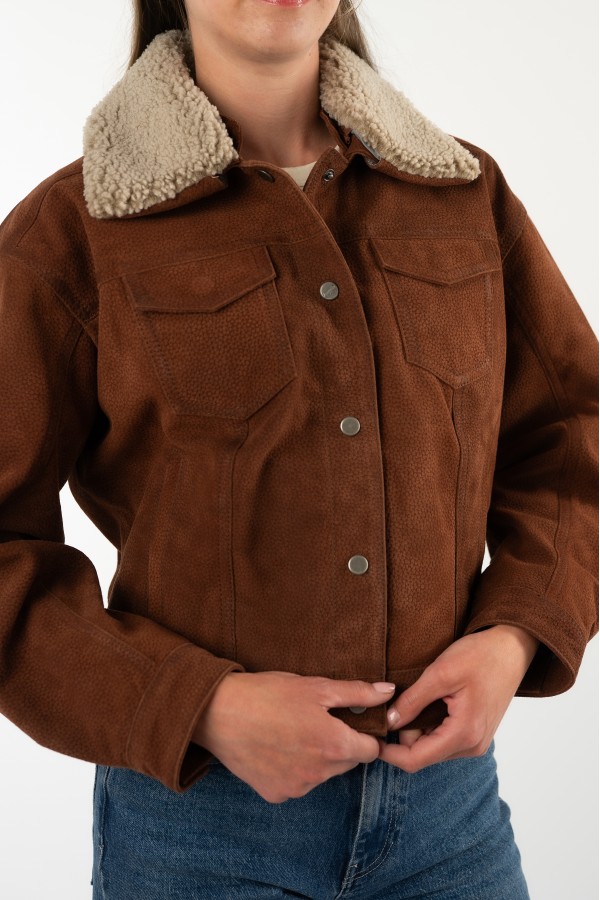Kurtka skórzana damska Mauritius brązowa MWLeilany — fotografia 8