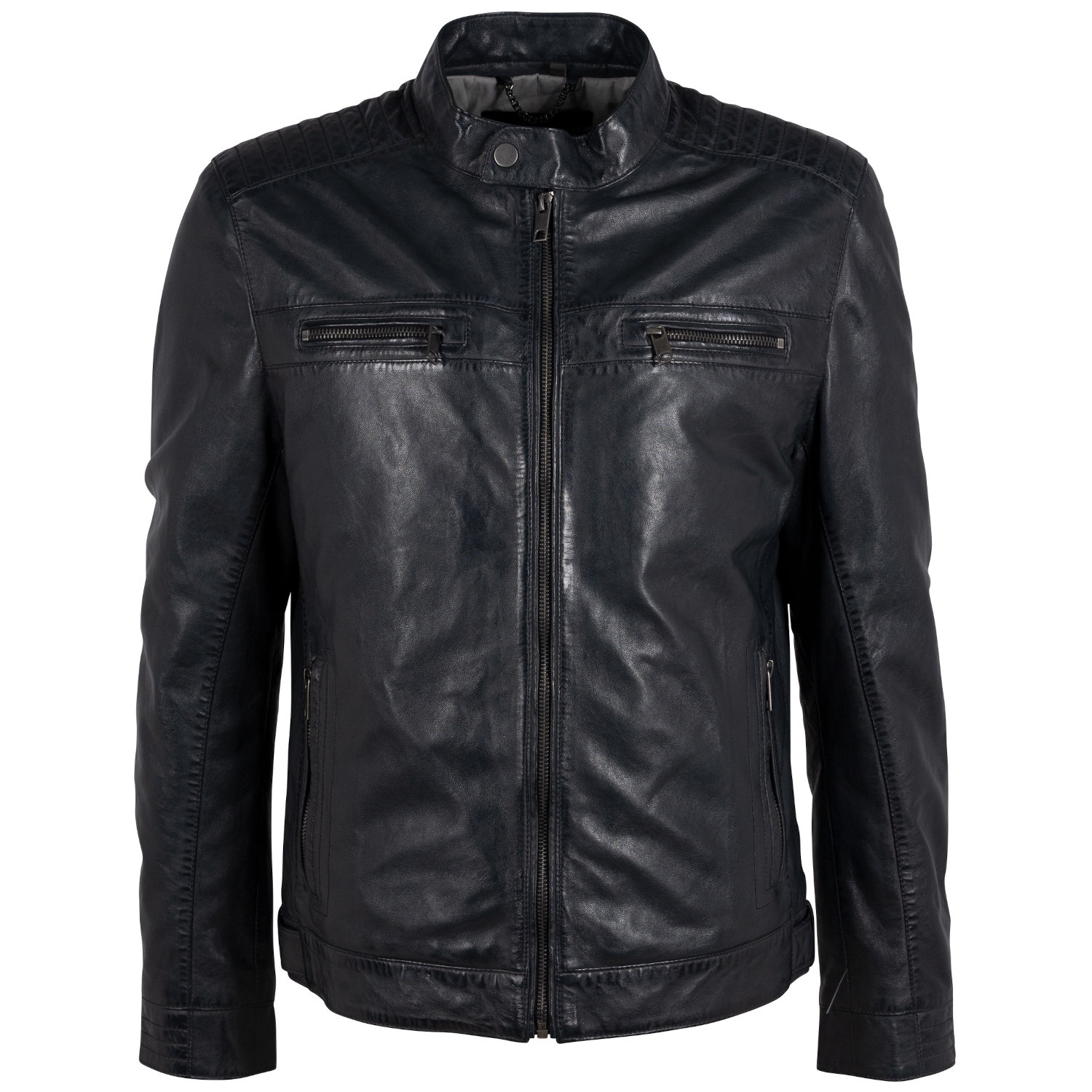 Męska skórzana kurtka Deercraft Ciemnogranatowa DMCetos – BLACK FRIDAY