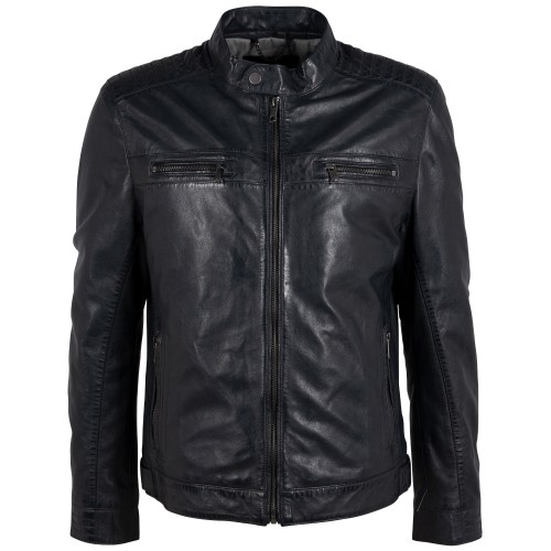 Męska skórzana kurtka Deercraft Ciemnogranatowa DMCetos