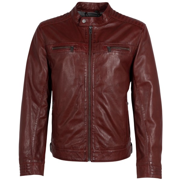 Męska skórzana kurtka Deercraft Burgundowa DMCetos
