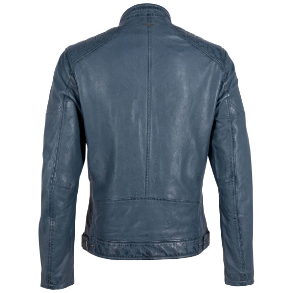 Męska skórzana kurtka Deercraft Niebieska DMJaimi