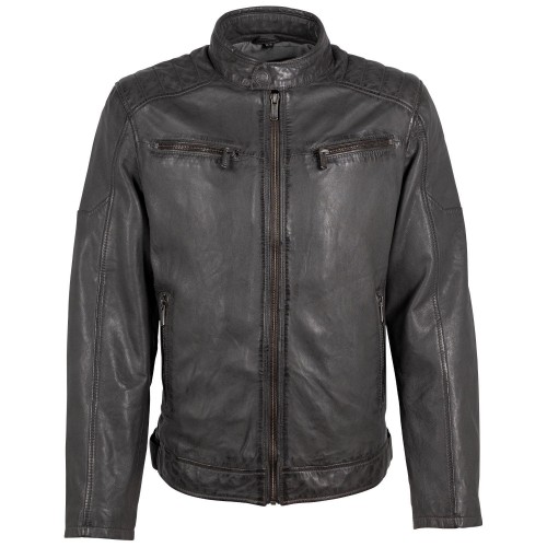 Męska skórzana kurtka Deercraft Ciemny antracyt DMJaimi