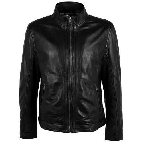 Męska skórzana kurtka Deercraft Czarna DMOshan