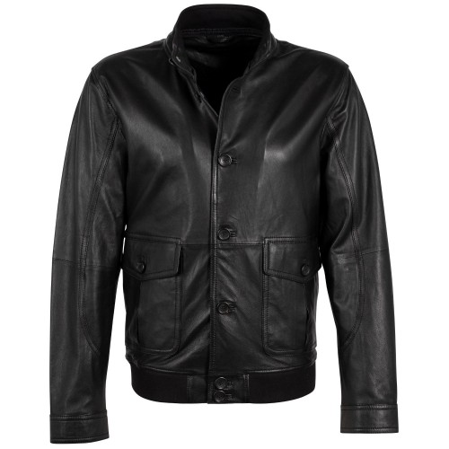 Męska skórzana kurtka Deercraft Czarna DMPakson