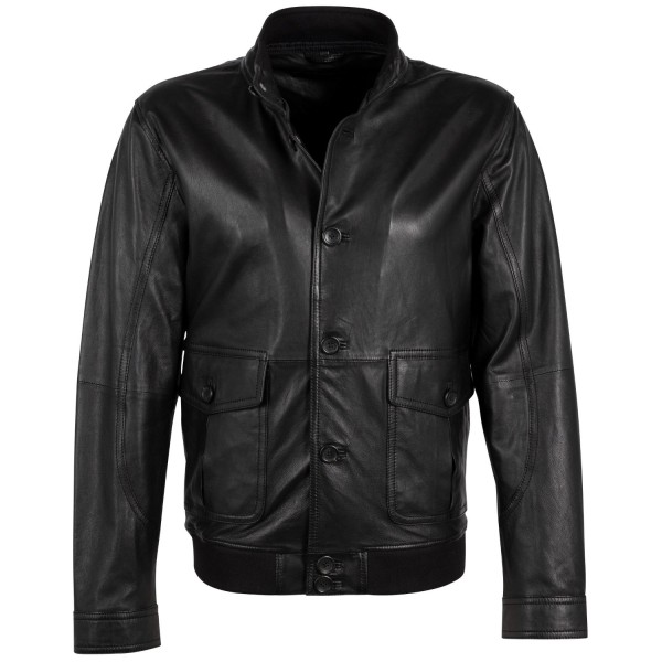 Męska skórzana kurtka Deercraft Czarna DMPakson