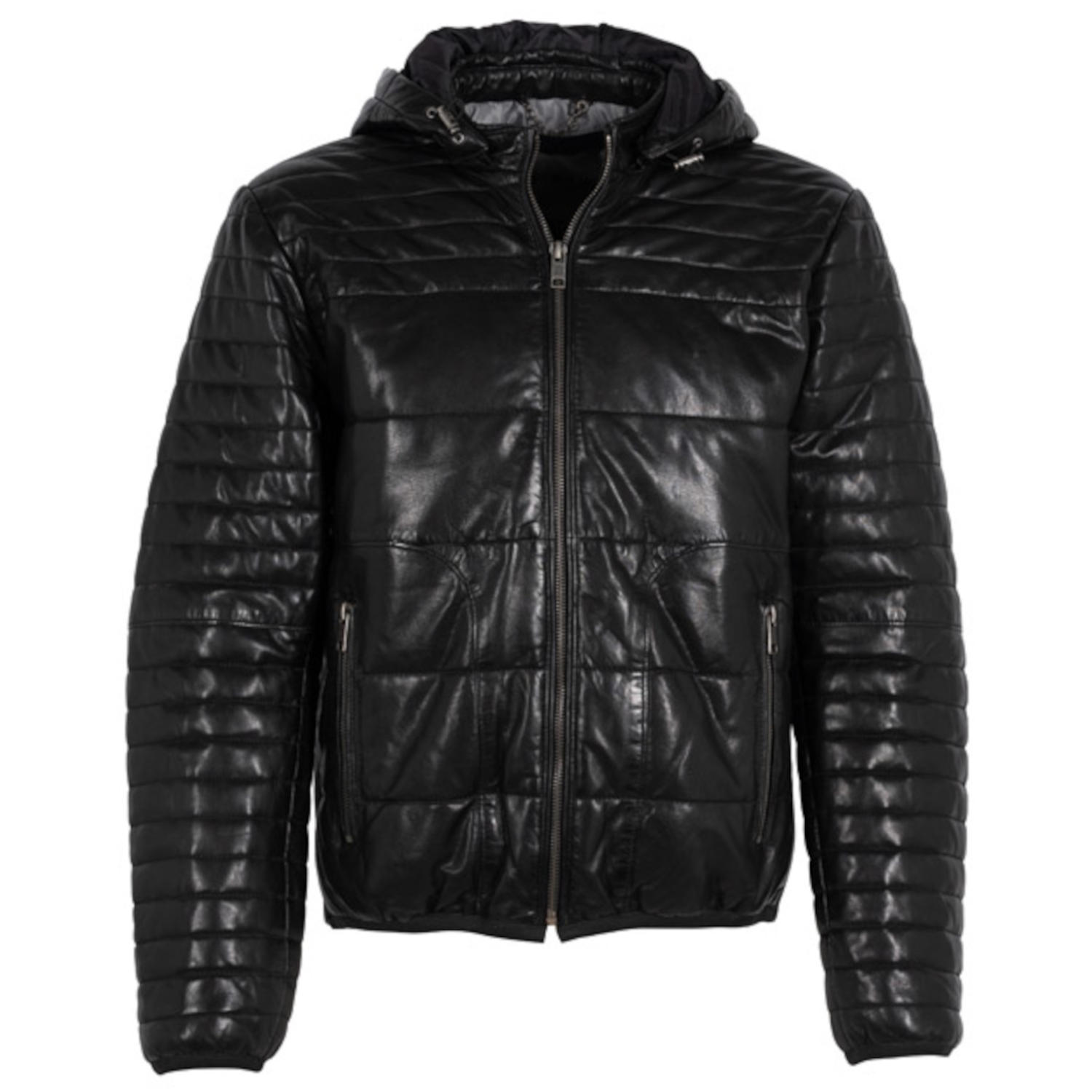 Męska zimowa kurtka skórzana Deercraft Czarna DMSitko – BLACK FRIDAY