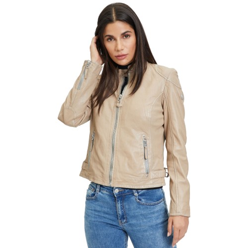 Kurtka skórzana damska Gipsy jasnobeżowa Faiza
