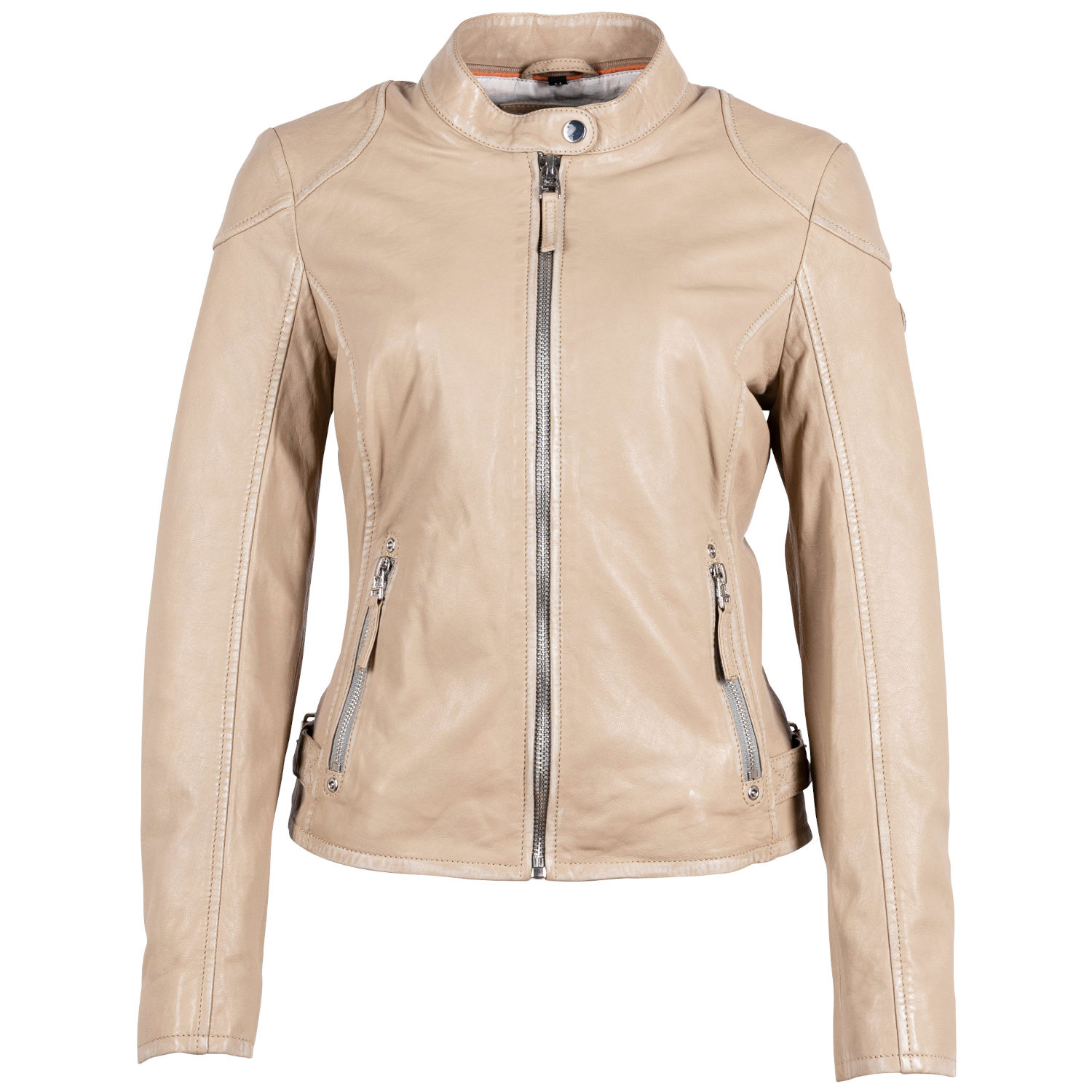 Kurtka skórzana damska Gipsy jasnobeżowa Faiza – BLACK FRIDAY