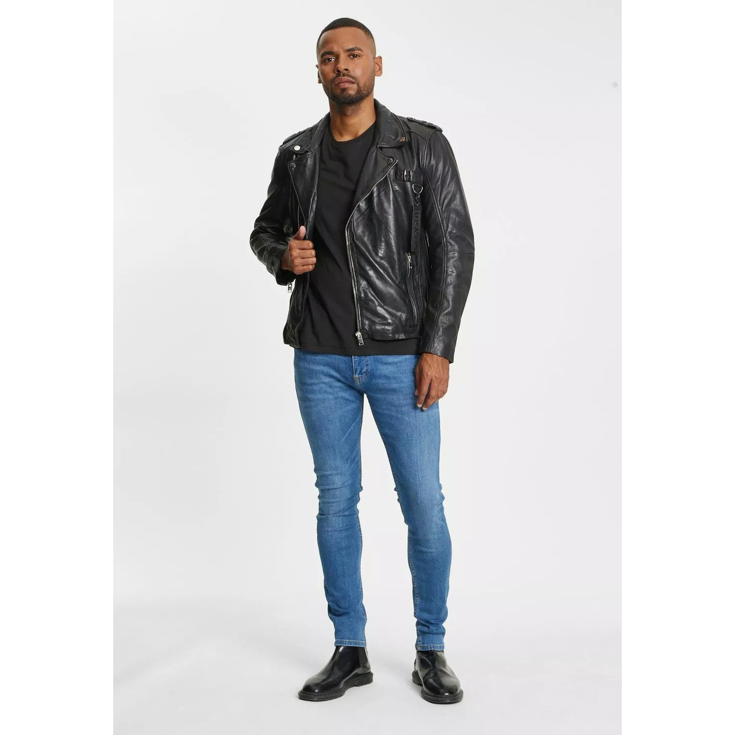 Męska skórzana kurtka Gipsy Czarna G2MCrail – BLACK FRIDAY