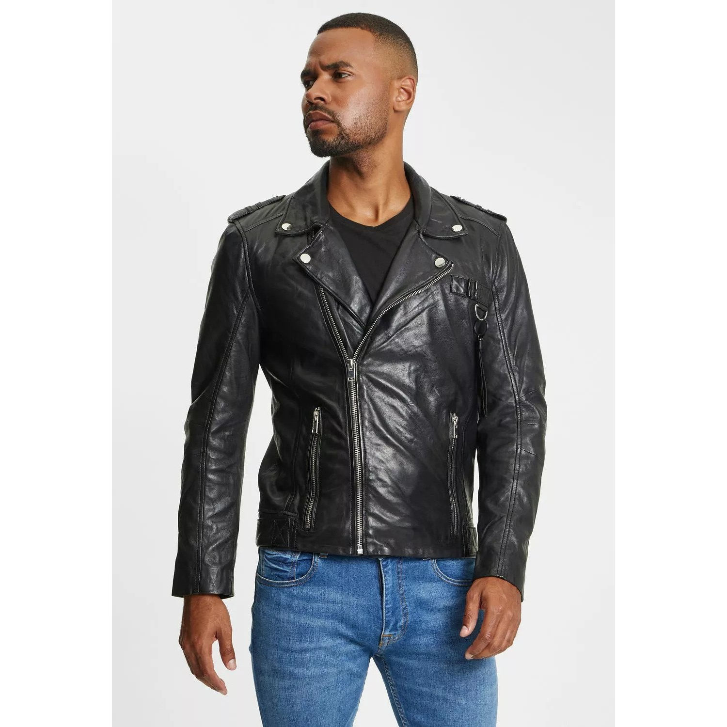 Męska skórzana kurtka Gipsy Czarna G2MCrail – BLACK FRIDAY